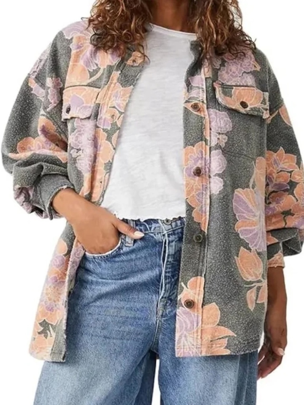 Free People Women's Printed Ruby Shirt Jacket